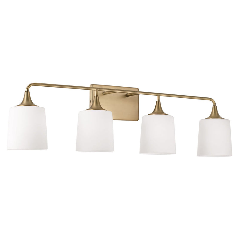 Presley 4-Light Bath Vanity Light in Aged Brass