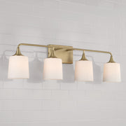 Presley 4-Light Bath Vanity Light in Aged Brass
