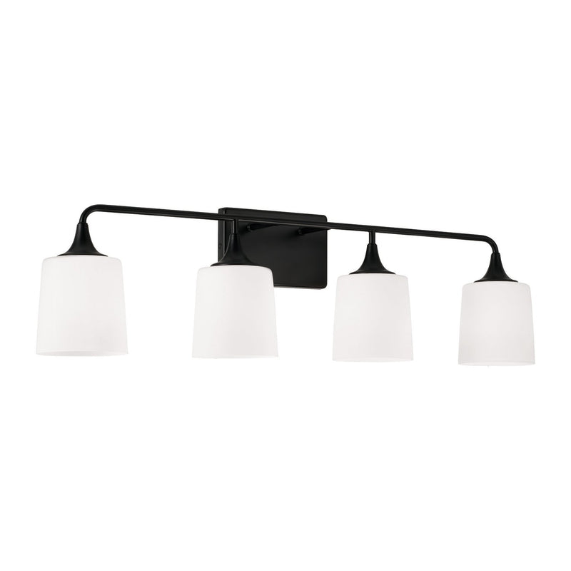 Presley 4-Light Bath Vanity Light in Matte Black