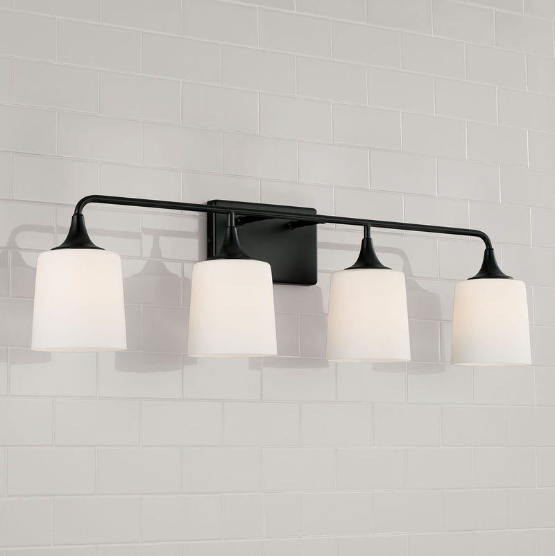 Presley 4-Light Bath Vanity Light in Matte Black