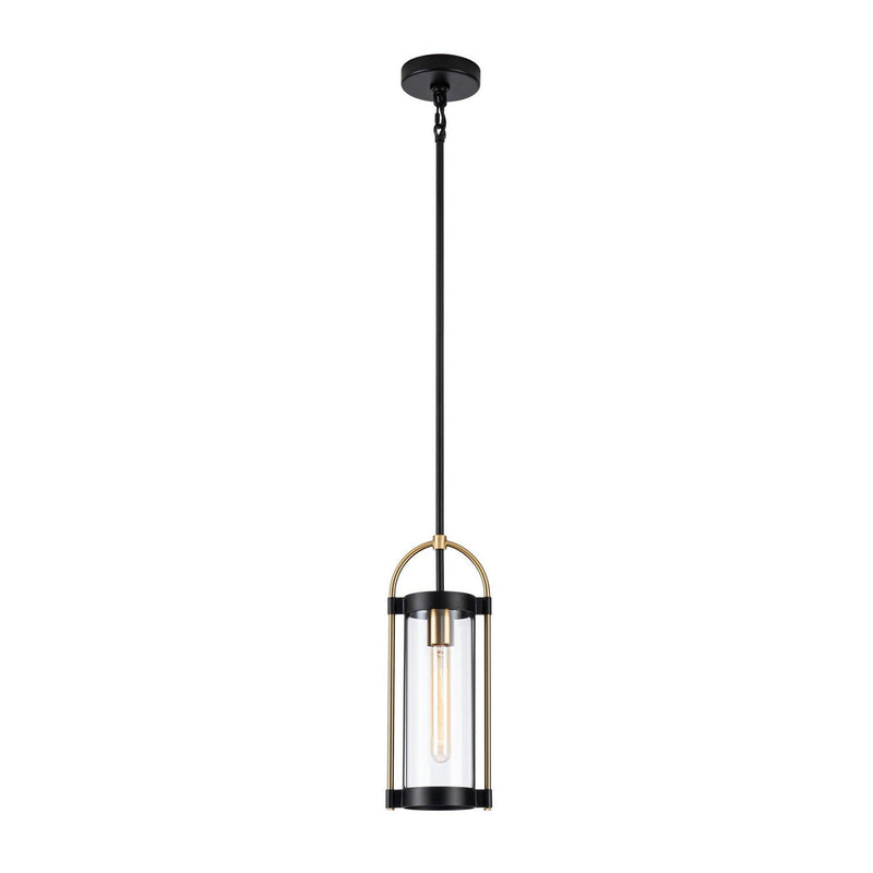 Bonita Mini Pendant in Black and Brushed Brass