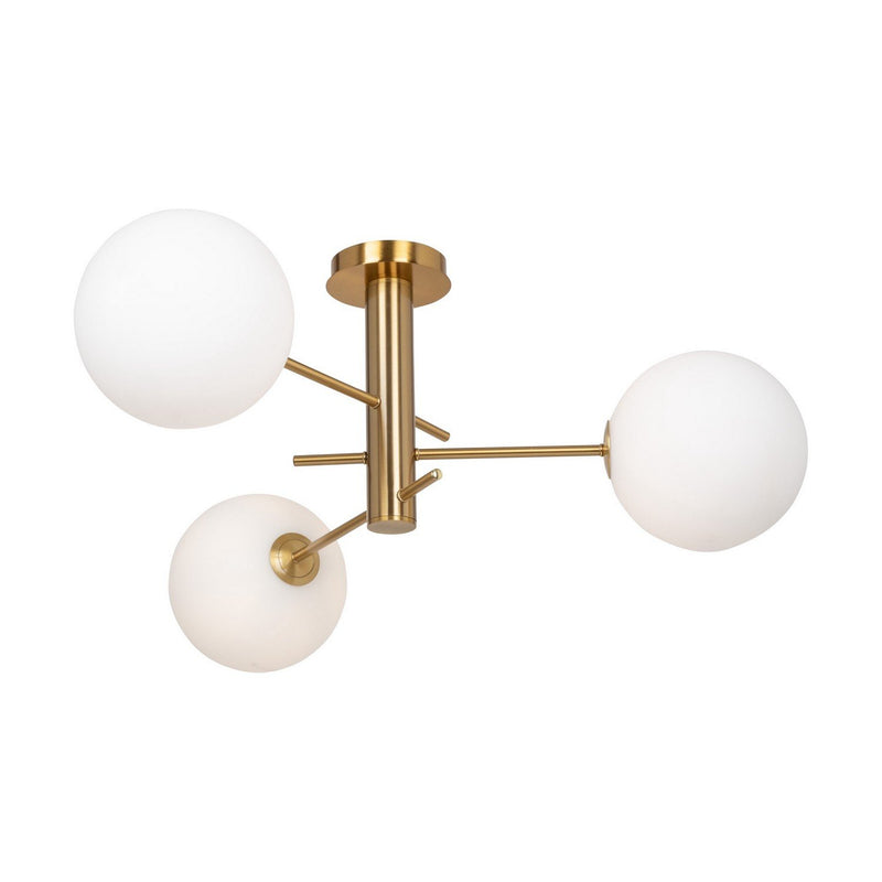Aurelia 3-Light Semi-Flush Mount in Brass