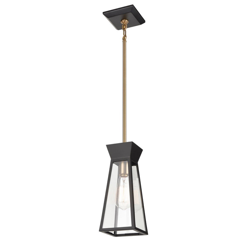 Lucian Mini Pendant in Black and Brushed Brass