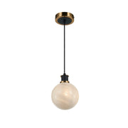 Gem Mini Pendant in Black and Brushed Brass