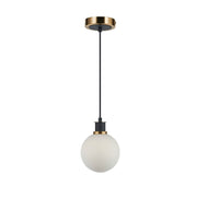Gem Mini Pendant in Black and Brushed Brass