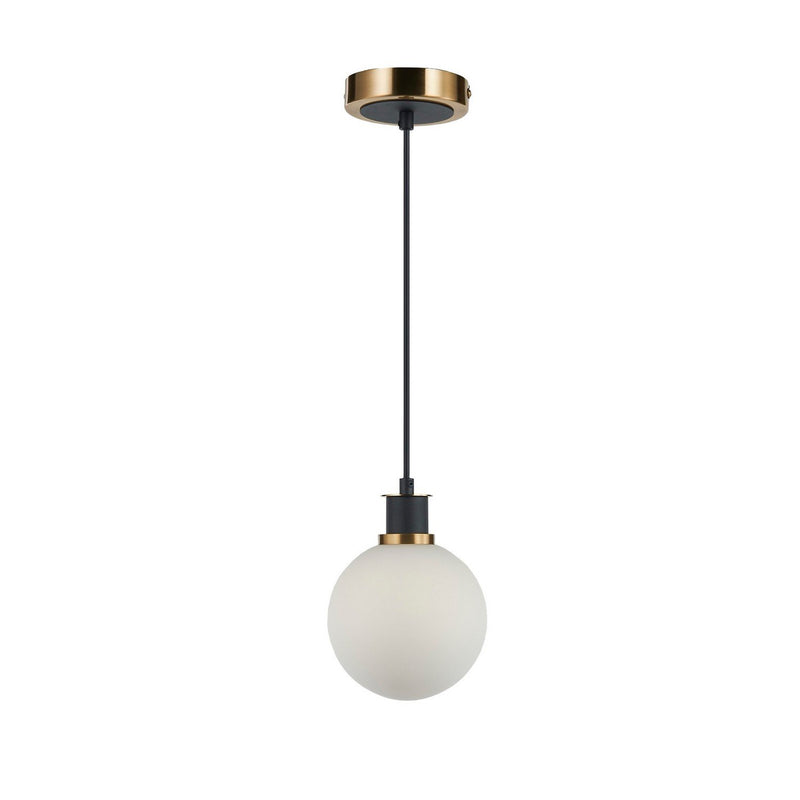 Gem Mini Pendant in Black and Brushed Brass
