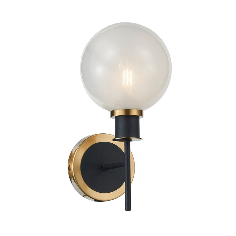 Gem Wall Sconce in Black and Brushed Brass