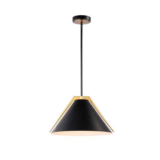 Baltic Metal Cone Pendant in Black and Brushed Brass
