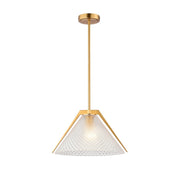 Baltic Semi-Clear Glass Pendant in Brass and Black
