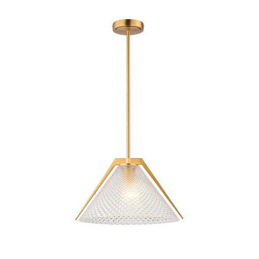 Baltic Semi-Clear Glass Pendant in Brass and Black