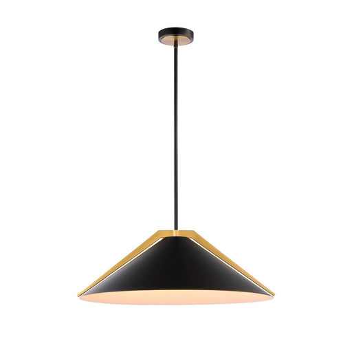 Baltic 3-Light Pendant in Black and Brushed Brass