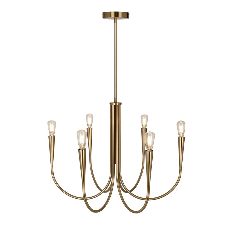 Bronte 6-Light Chandelier in Brass
