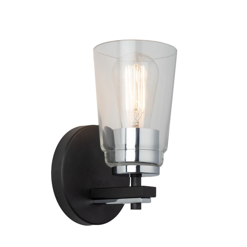 Essex Bath Sconce in Black and Chrome