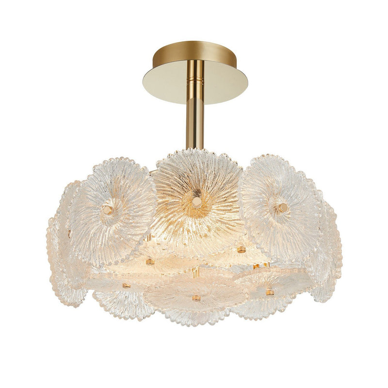 Bloom 6-Light Semi-Flush Mount in Brass