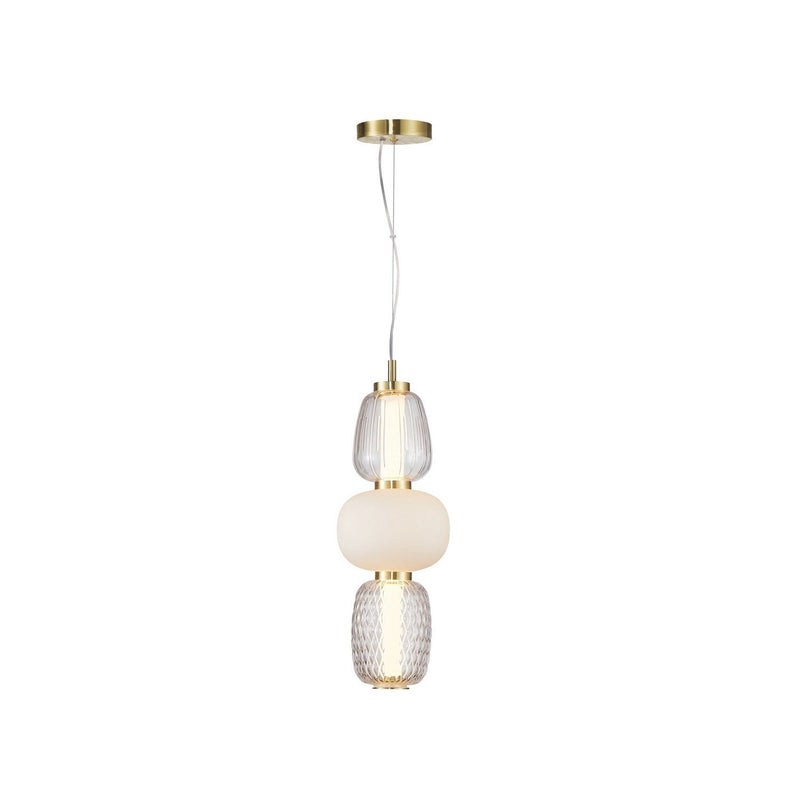 Cyra Tall LED Mini Pendant in Brass