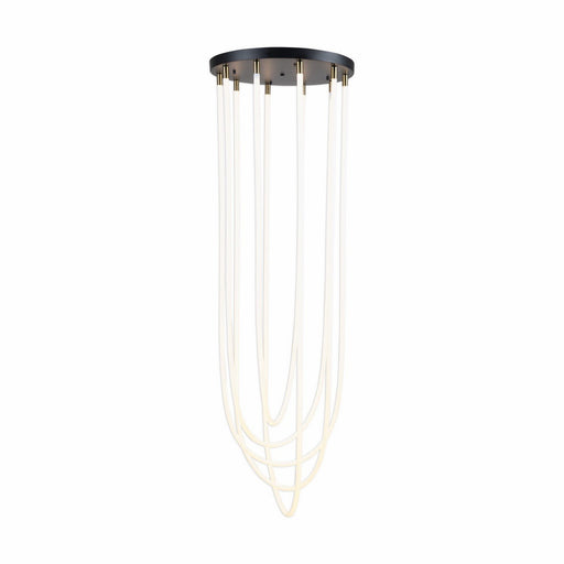 Cascata 5-Light LED Pendant in Black and Brushed Brass