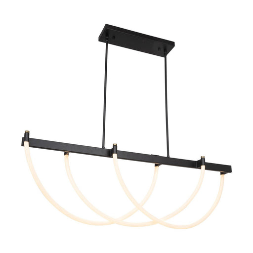 Cascata 3-Light LED Linear Pendant in Black and Brushed Brass