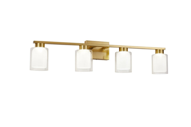 Saville 4-Light LED Bath Vanity Light in Brass