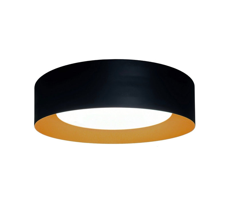Orsa 14" LED Flush Mount in Black and Brushed Brass