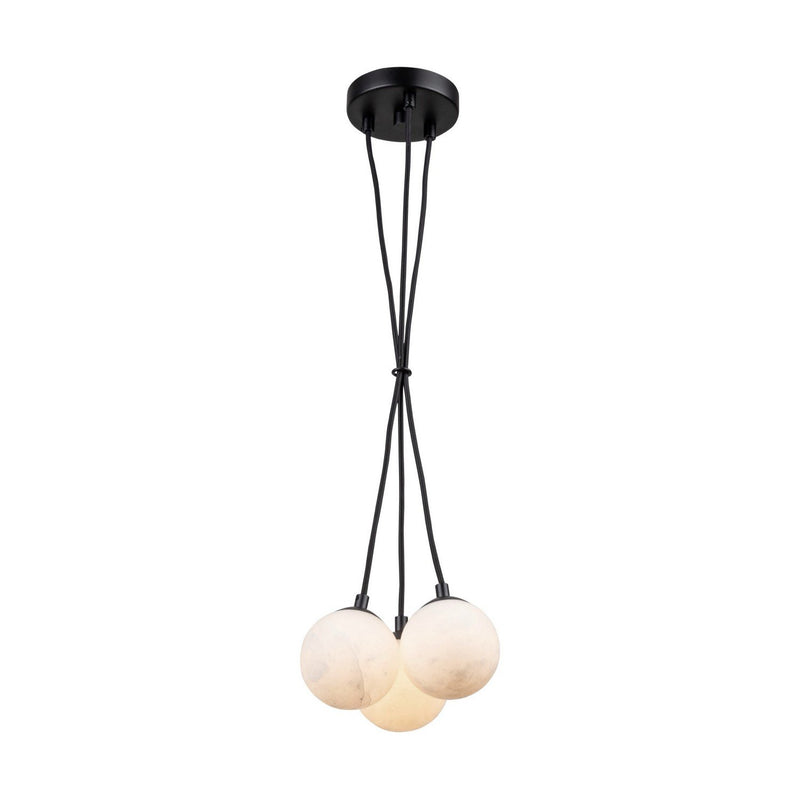 Camila 3-Light Alabaster Pendant in Black