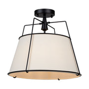 Pullman 3-Light Drum Semi-Flush Mount in Black