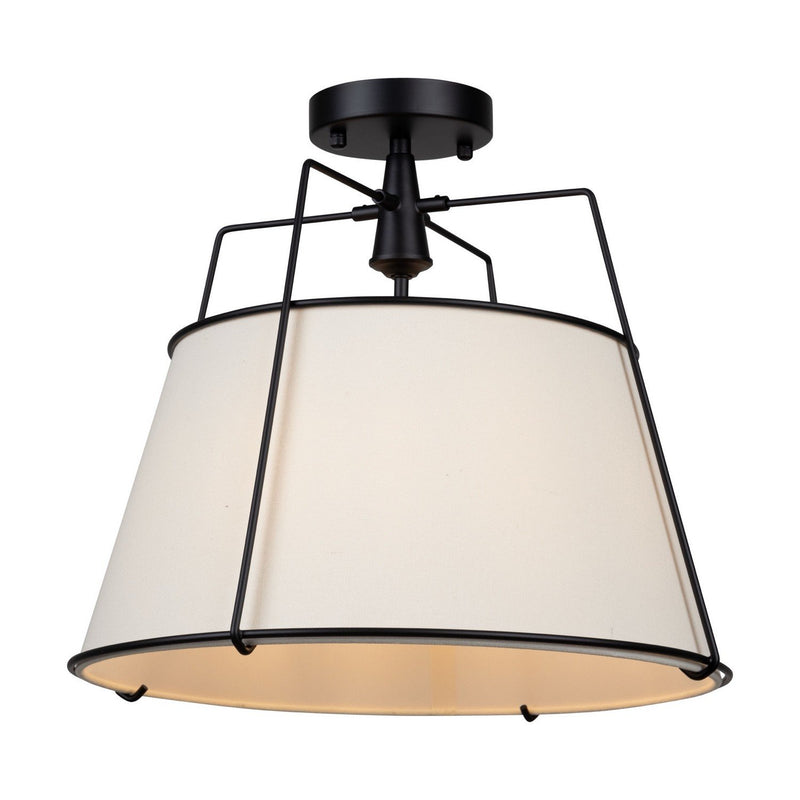 Pullman 3-Light Drum Semi-Flush Mount in Black