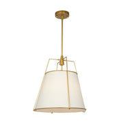 Pullman 3-Light Drum Pendant in Brass