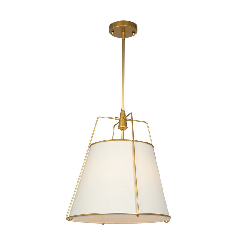 Pullman 3-Light Drum Pendant in Brass
