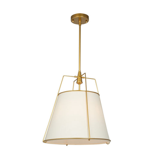 Pullman 3-Light Drum Pendant in Brass