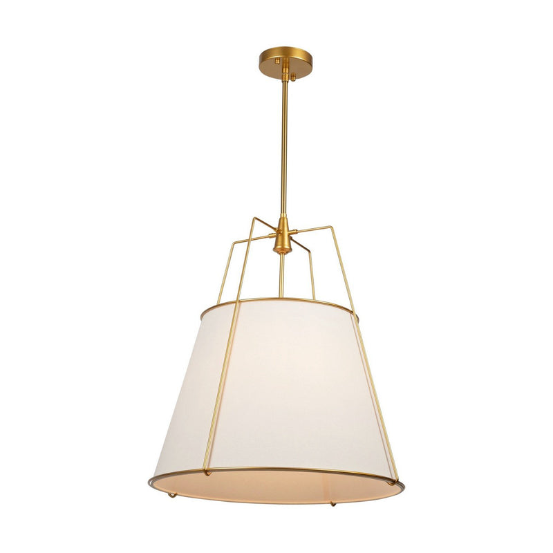 Pullman 4-Light Drum Pendant in Brass