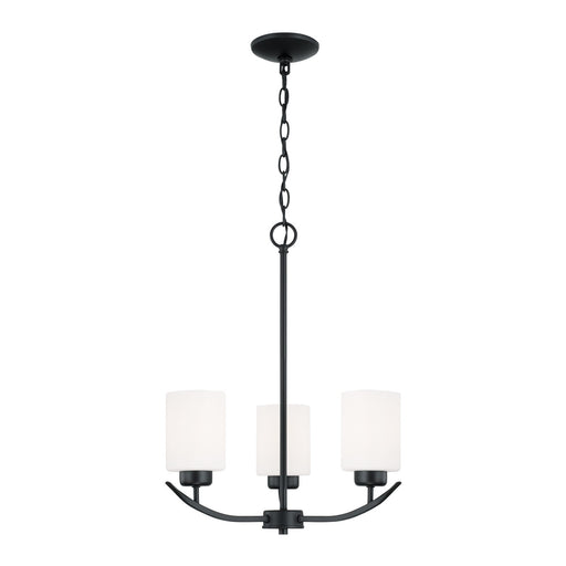 Dixon Three Light Chandelier in Matte Black