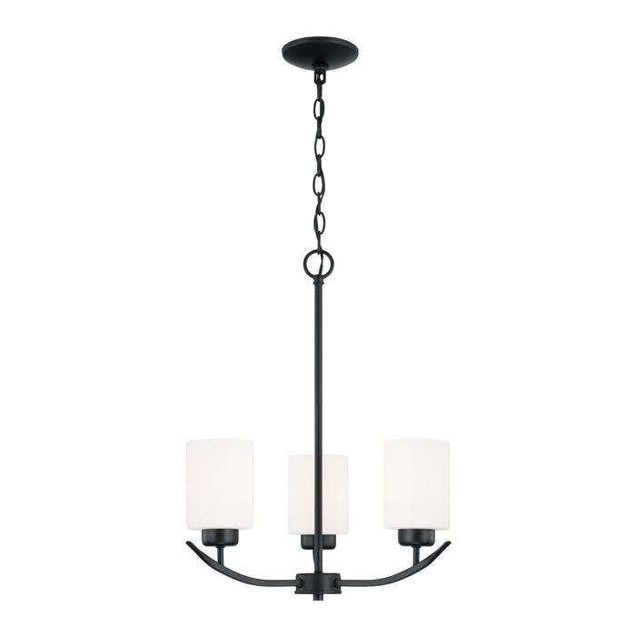 Dixon Three Light Chandelier in Matte Black