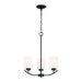 Dixon Three Light Chandelier in Matte Black