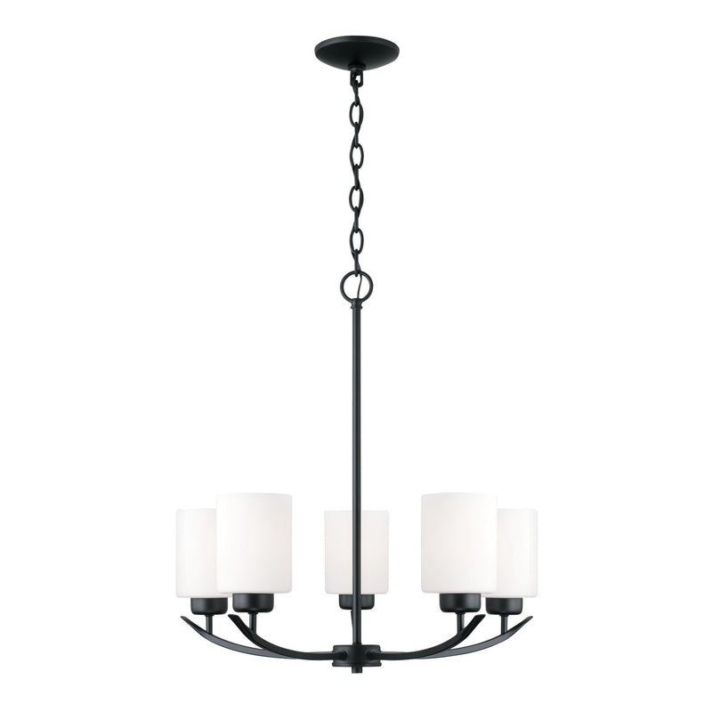 Dixon Five Light Chandelier in Matte Black