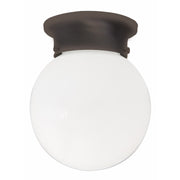 Globe 1-Light Flush Mount in Burnished Bronze - Lamps Expo