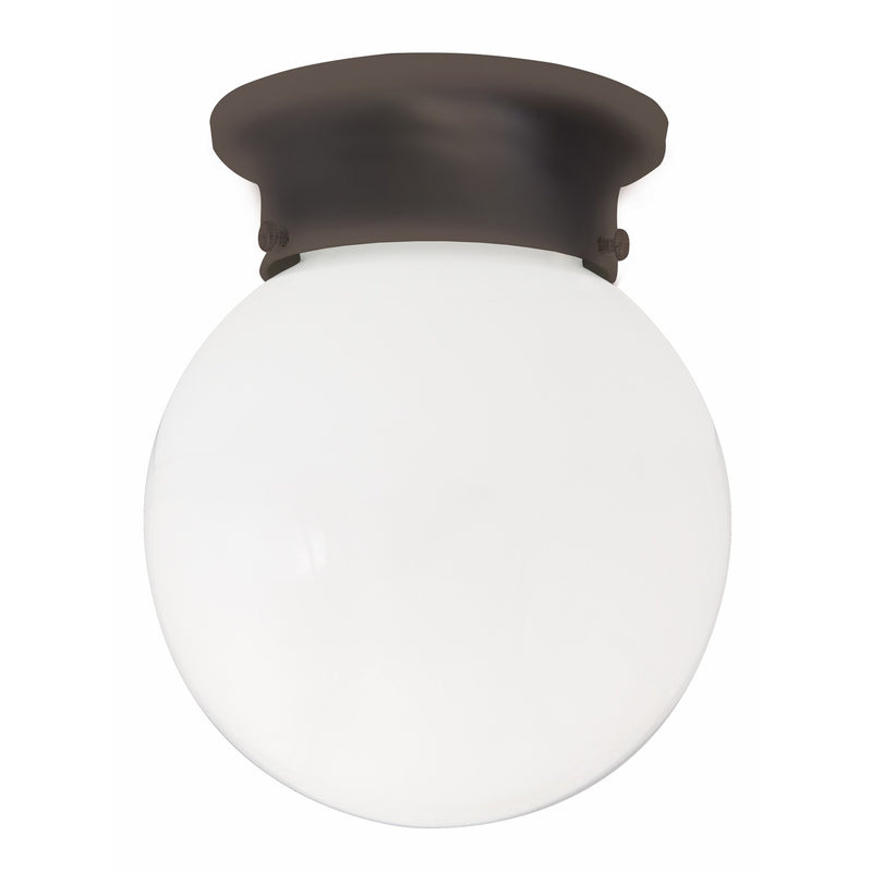 Globe 1-Light Flush Mount in Burnished Bronze - Lamps Expo