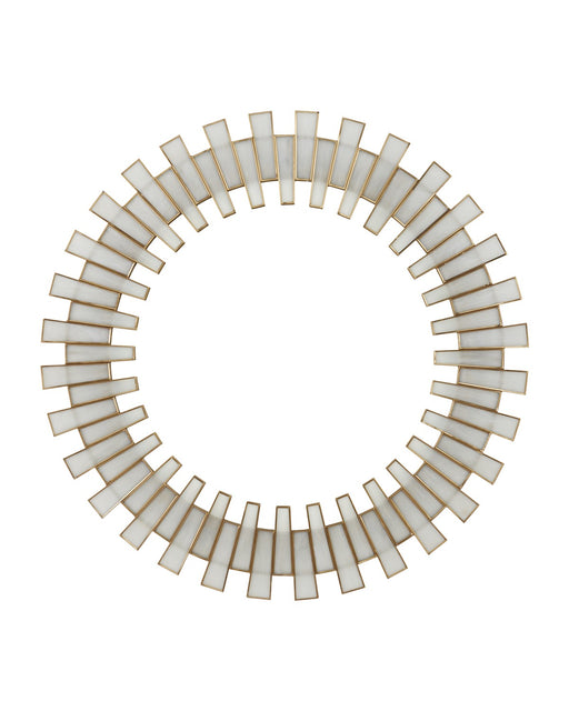 Glasdele Mirror in Antique Brass & White - Lamps Expo