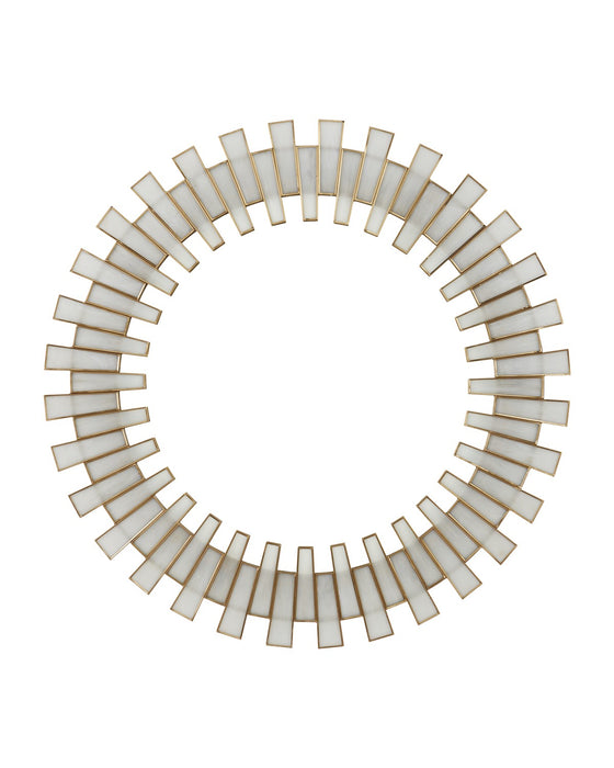 Glasdele Mirror in Antique Brass & White - Lamps Expo