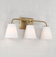 Brody 3-Light Bath Vanity Light in Aged Brass