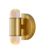 Capsule LED Wall Sconce in Brushed Brass & Clear - Lamps Expo