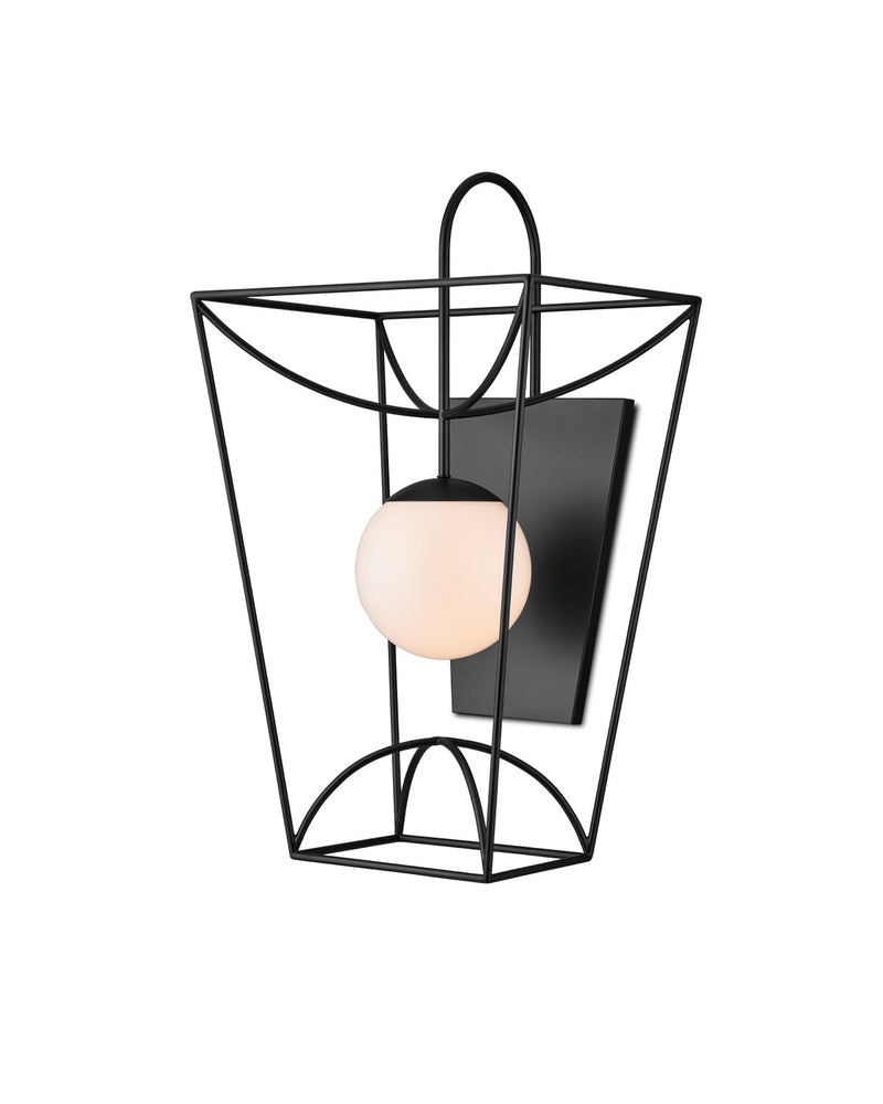 5500-0046 - 1-Light Wall Sconce in Black & White by Currey and Company