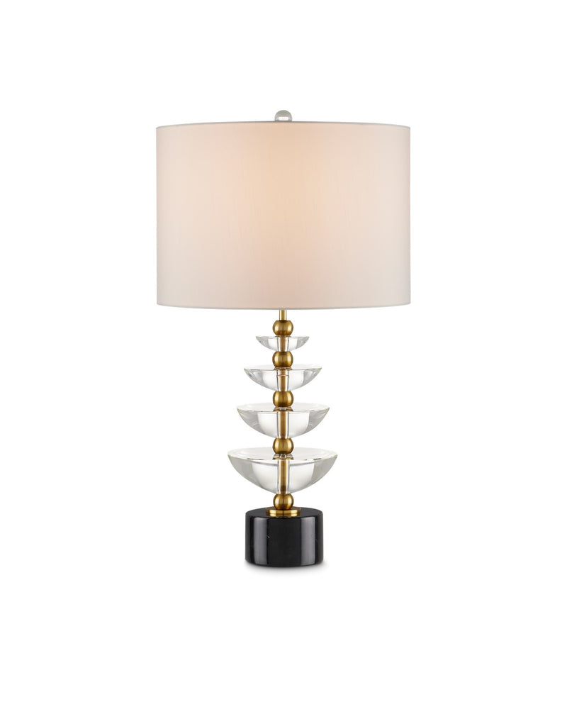 6000-0872 - Waterfall 1-Light Table Lamp in Clear & Natural & Brass by Currey and Company
