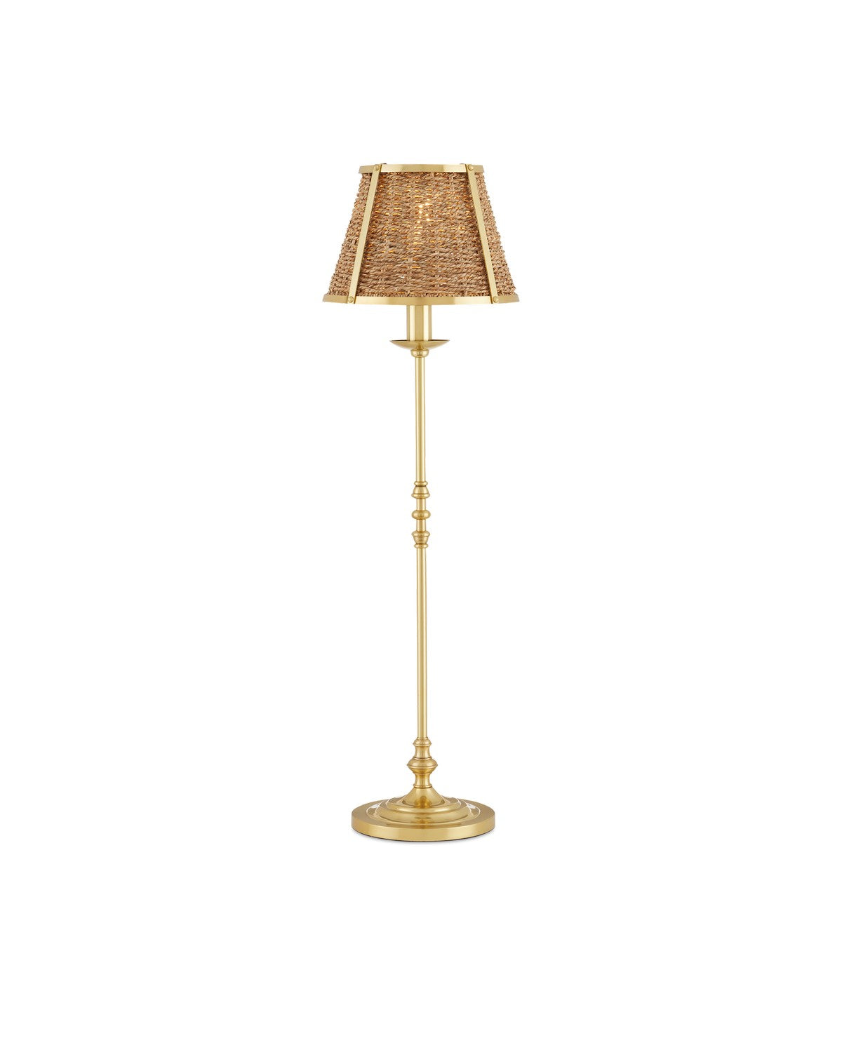 6000-0900 - Deauville 1-Light Table Lamp in Polished Brass & Natural by Currey and Company