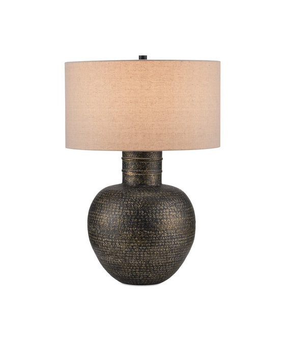 6000-0913 - Braille 1-Light Table Lamp in Antique Brass by Currey and Company