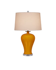 1-Light Table Lamp in Imperial Yellow & Clear & Natural Brass - Lamps Expo