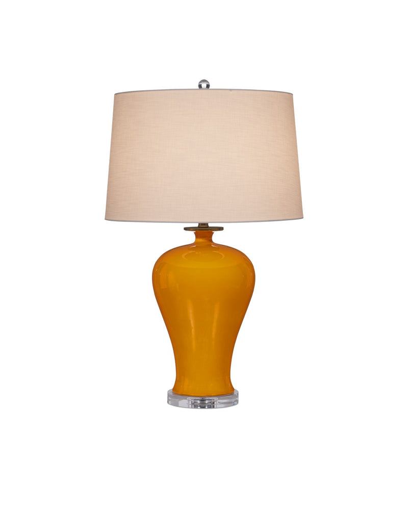 1-Light Table Lamp in Imperial Yellow & Clear & Natural Brass - Lamps Expo