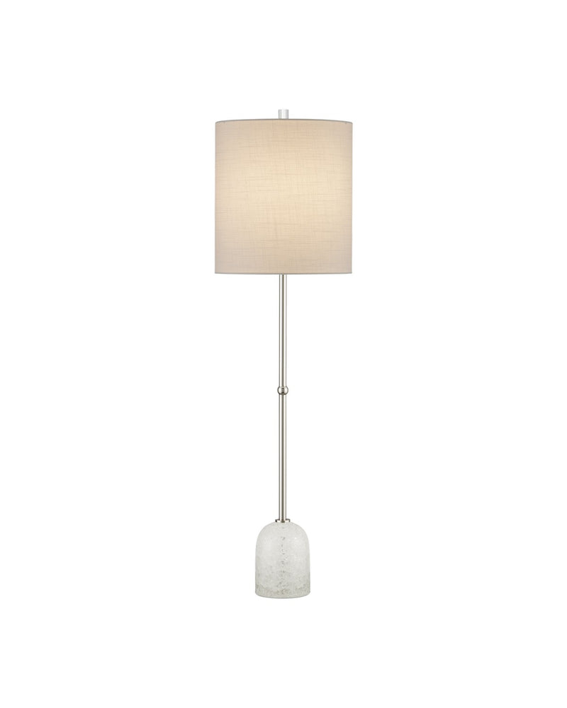 6000-0950 - 1-Light Table Lamp in Clear Crackle & Polished Nickel by Currey and Company