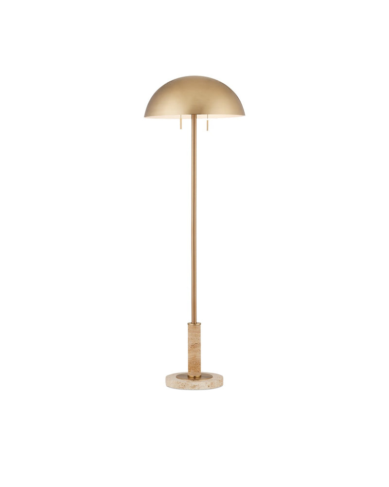 Miles Two Light Floor Lamp in Brass/Natural