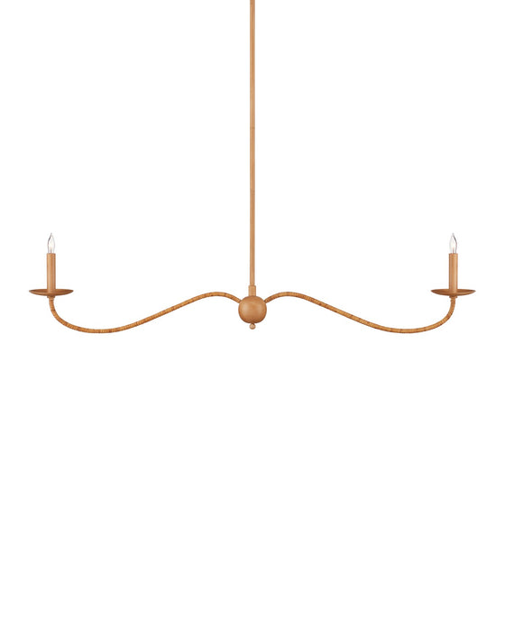 Saxon 2-Light Chandelier in Saddle Tan & Natural - Lamps Expo