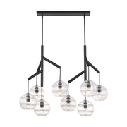 Sedona Double 8-Light Chandelier in Double Clear Nightshade Black